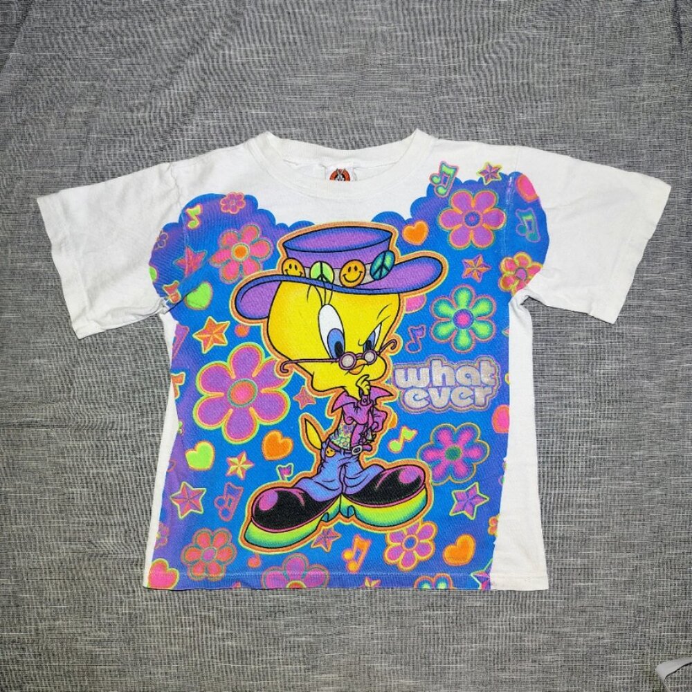 Vintage 90s Warner Bros Looney Tunes Tweety Bird T-Shirt Size‎ Large Kids